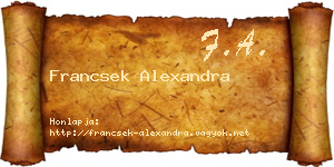 Francsek Alexandra névjegykártya